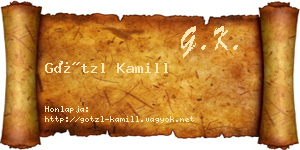 Götzl Kamill névjegykártya